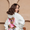Moletom Canguru Teddy Bunny - Branco