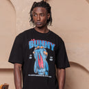 Camiseta Oversized Coelho Azul - Preta