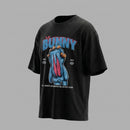 Camiseta Oversized Coelho Azul - Preta
